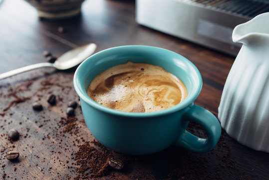 Close up of freshly brewed coffee