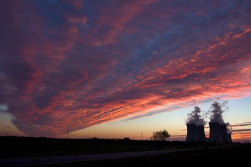 Cloud Over Power Plant