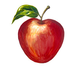 Apple picture and painted with watercolor.