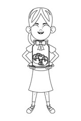 little kid avatar cartoon character black and white