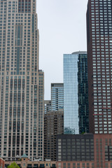 Fototapeta na wymiar Residential Skyscrapers in Downtown Chicago near the Chicago River