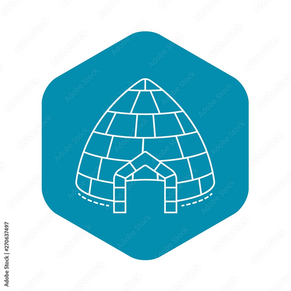 Poster ice igloo icon. outline ice igloo vector icon for web design isolated on white background