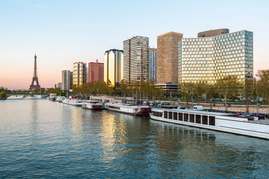 Seine river and Eiffel Tower, Paris, France