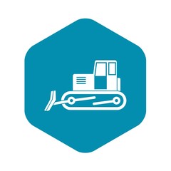 Bulldozer icon in simple style isolated vector illustration