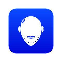 Facelift icon blue vector isolated on white background