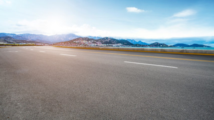 Road Pavement and Natural Landscape of Landscape..