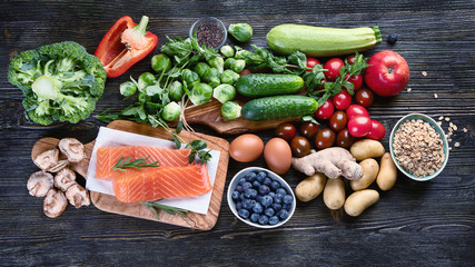 Selection of healthy food