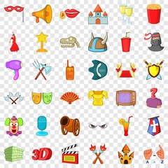 Gallery icons set. Cartoon style of 36 gallery vector icons for web for any design