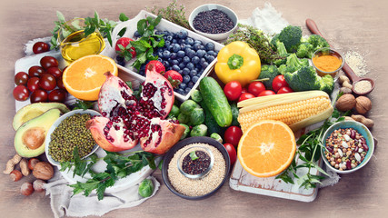 Healthy diet background. Clean and detox eating