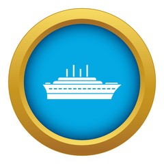 Obraz premium Ship icon blue vector isolated on white background for any design