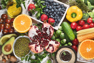 Healthy diet background. Clean and detox eating