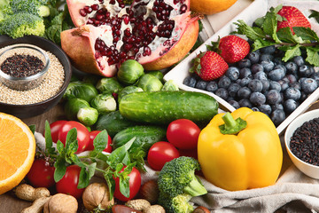 Healthy diet background. Clean and detox eating