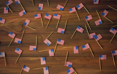 Background of mini American USA flags
