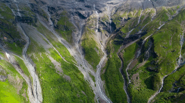 aerial view of mountain valley of Sichuan China