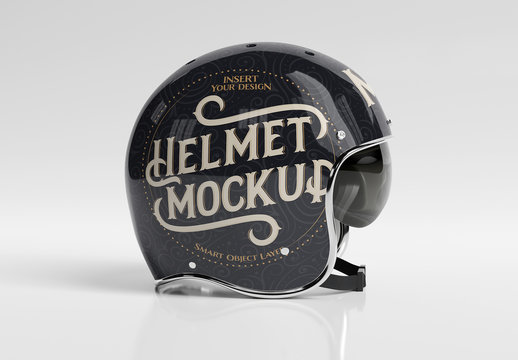 Motorcycle Helmet Mockup Isolated on White
