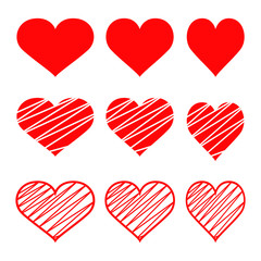 Heart set vector design illustration isolated on white background