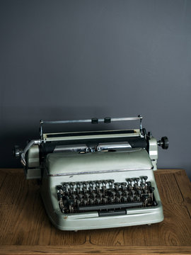Old green typewriter