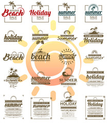 summer holiday sign set