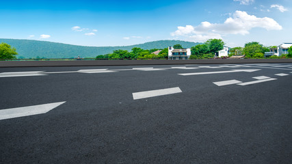 Road Pavement and Natural Landscape of Landscape..