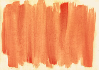 Orange watercolor background for illustrations, designs, layouts, backgrounds, space for text.