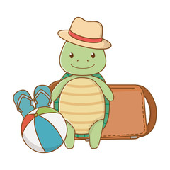 Naklejka premium cute animal enjoying summer vacations