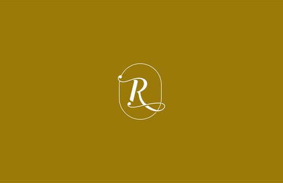 R Letter Linked Minimalist Prestige Line Emblem Badge Monogram Logotype