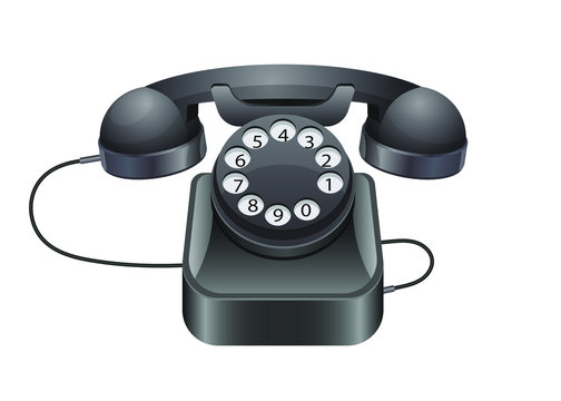 Old vintage phone vector design illustration isolated on white background