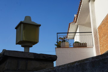 old street lamp on the wall