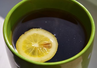 cup of tea with lemon