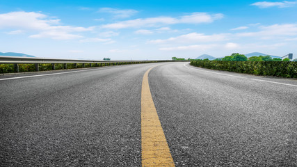 Road Pavement and Natural Landscape of Landscape..