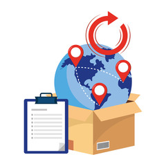 box with checklist vector illustration