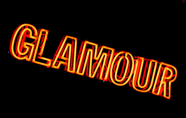 neon open sign Glamour red orange