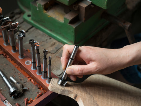 Female Carpenter working in the studio