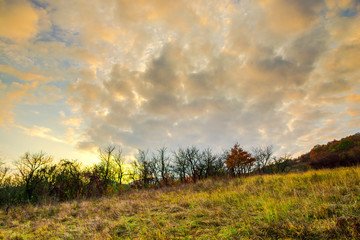 Fototapeta premium Autumn view near Deva citadel, Romania