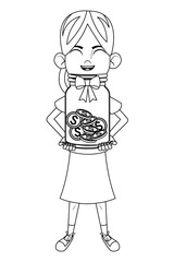 little kid avatar cartoon character black and white
