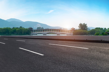 Fototapeta premium Road Pavement and Natural Landscape of Landscape..