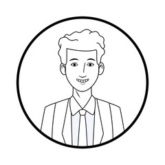 businessman avatar cartoon character profile picture black and white