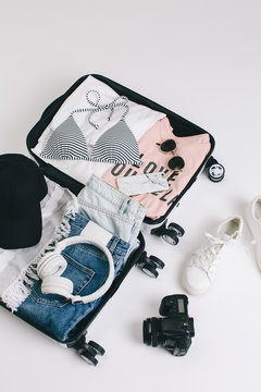 Packing for holiday.