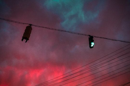Pink and aqua sky