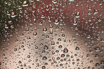 Rain drops on window glass