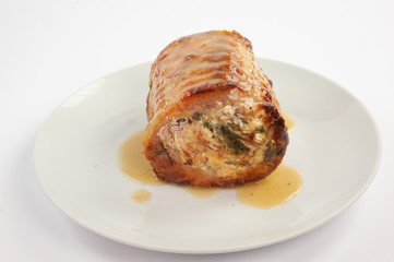 rollata arrosto di lonza di maiale con frittata