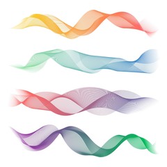 Abstract smooth wave set. Concept waved lines for brochure, website, flyer design. Curve line.