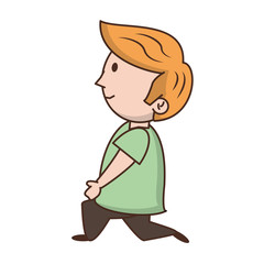Cute boy cartoon isolated