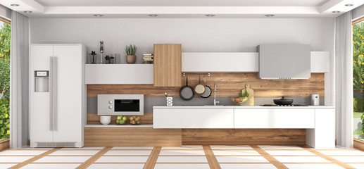 Front view of modern kitchen