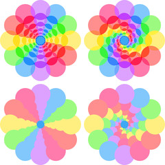 colorful flower in pastel rainbow