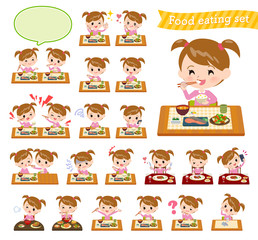 Pink clothing girl_Meal