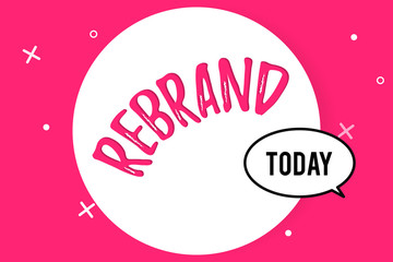Word writing text Rebrand. Business concept for Change corporate image of company organization Marketing strategy.