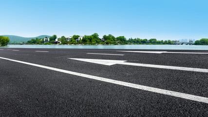 Road Pavement and Natural Landscape of Landscape..