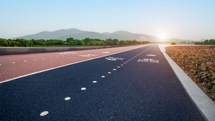 Road Pavement and Natural Landscape of Landscape..