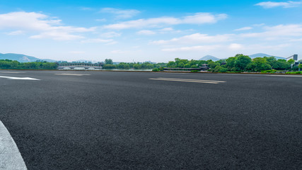 Road Pavement and Natural Landscape of Landscape..